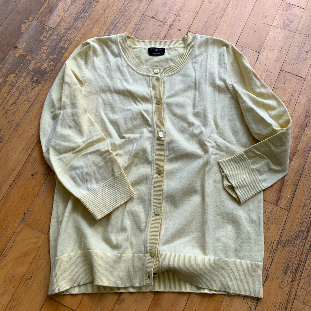 Talbots yellow cardigan - size small